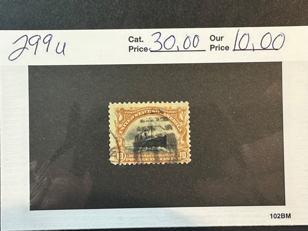 Scott #   299                    2024 Scott Catalogue Value $ 30.00
