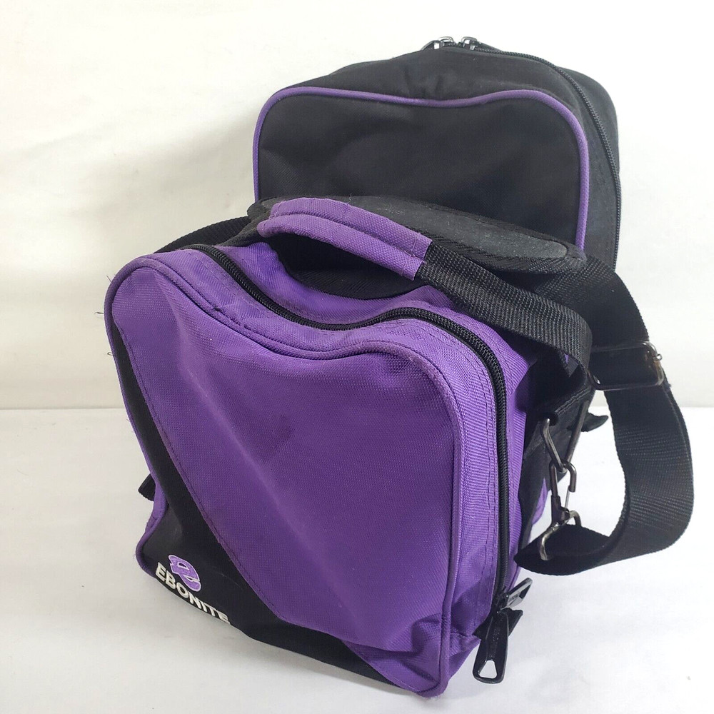 Ebonite Compact Purple 1 Ball Tote Bowling Bag Shoe Compartment Shoulder Strap