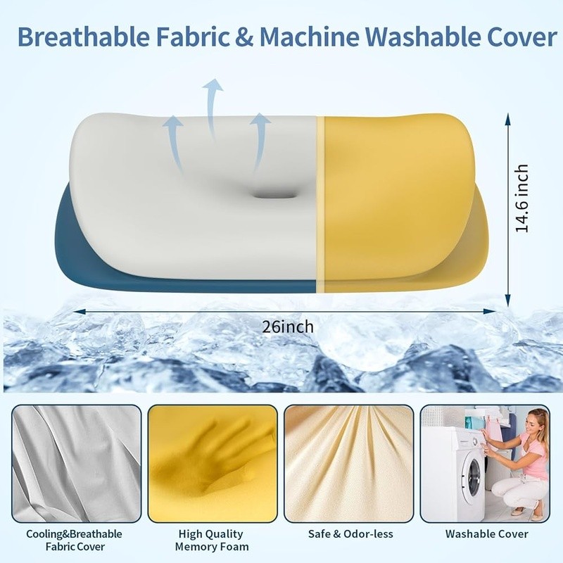 Ergonomic Memory Foam Cervical Pillow Neck Pain Relief Comfortable Sleep Support