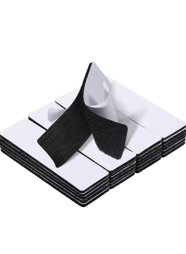 20 Sets Heavy Duty Hook & Loop Adhesive Strips 1x4” Black Sticky Back Fastener