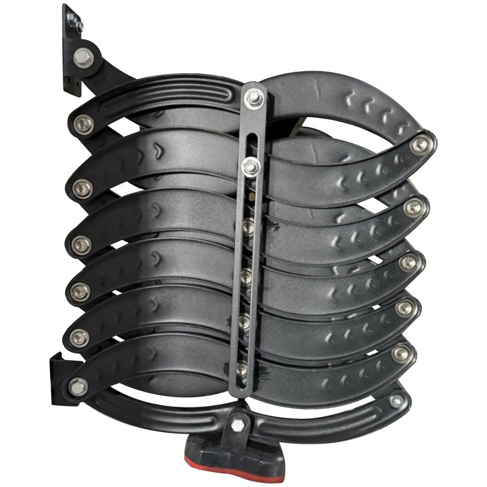 6.73ft 8-Step Wall-Mounted Folding Stair440Lbs Black Pull Down Telescopic Ladder