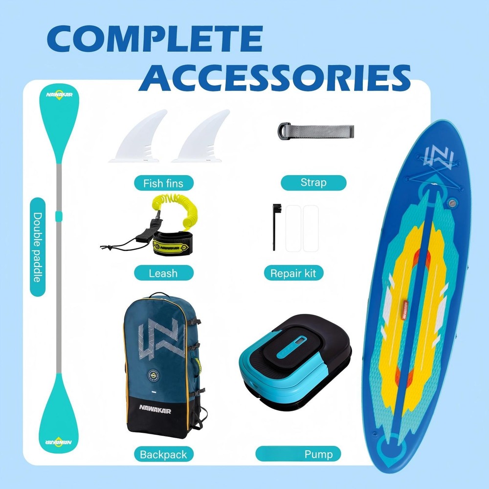 10ft Inflatable SUP Stand Up Paddle Board Complete Kit Non-Slip Deck Lightweight