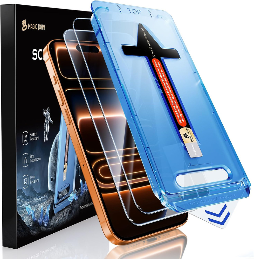 2 Pack for Iphone Tempered Glass Screen Protector, Auto Dust