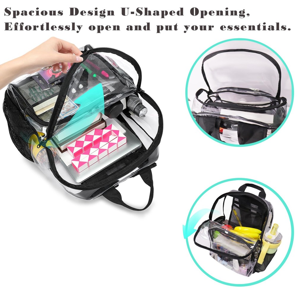 Clear Backpacks for School18'' Large Clear Backpack Heavy Duty Clear Backpack...