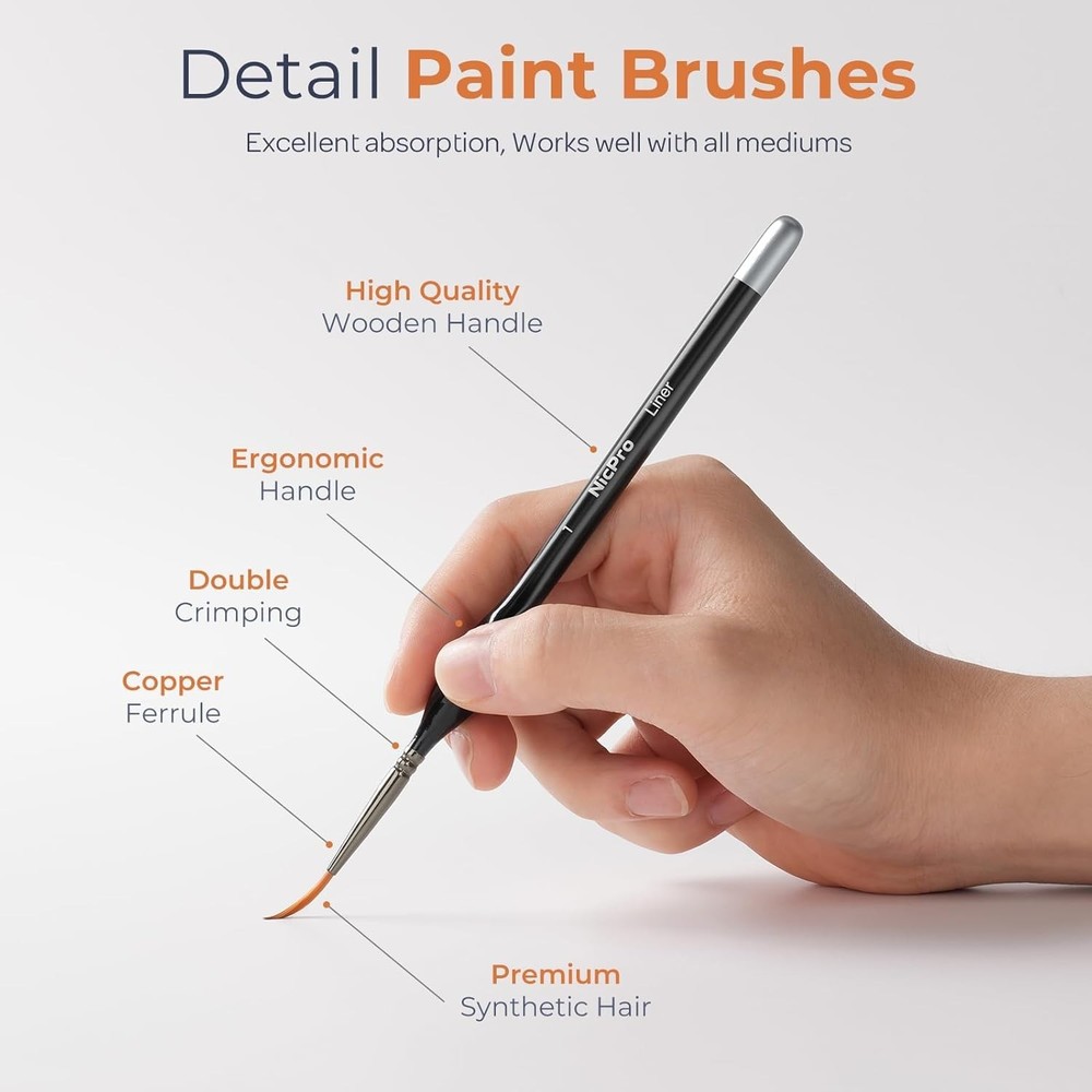 Gift-Ready Miniature Paint Brush Set - Portable & Protective