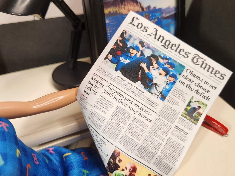 1/6 SCALE Miniature US Newspapers TWO (2)