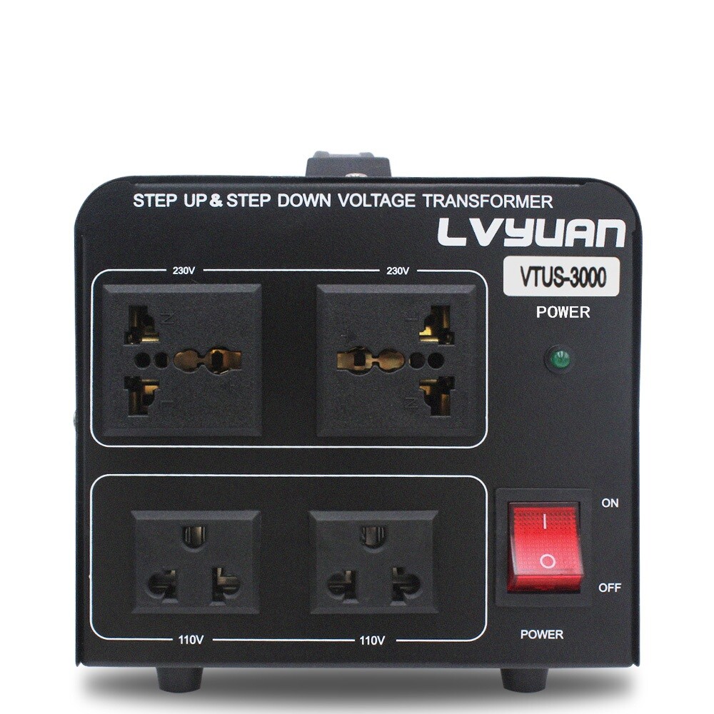 3000W Peak Voltage Transformer Converter Step Up & Down 110V⇋230V US⇋EU US Plug