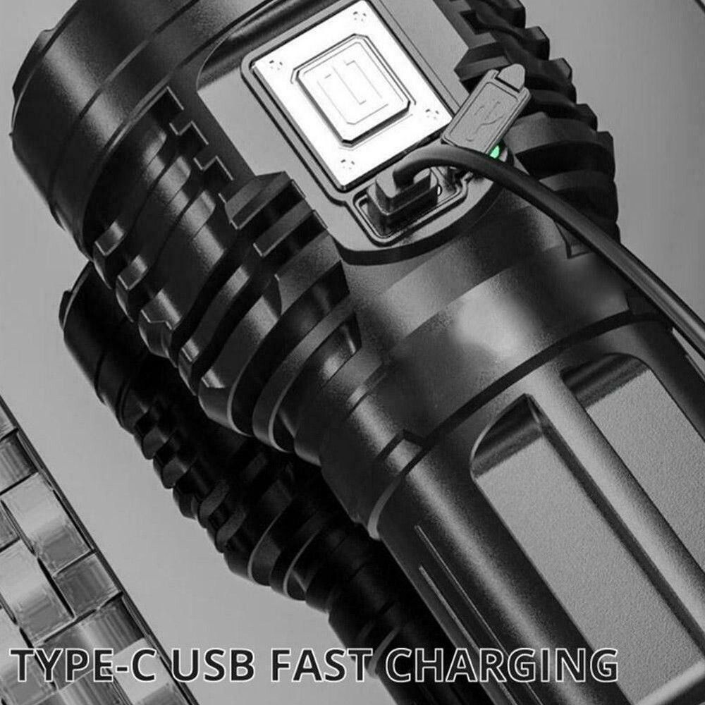 Super Bright 12000000LM Torch 8 LED Flashlight USB Rechargeable Tactical lights