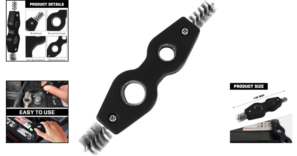Universal Battery Terminal Cleaning Tool - 4 Functions, Rustproof Design