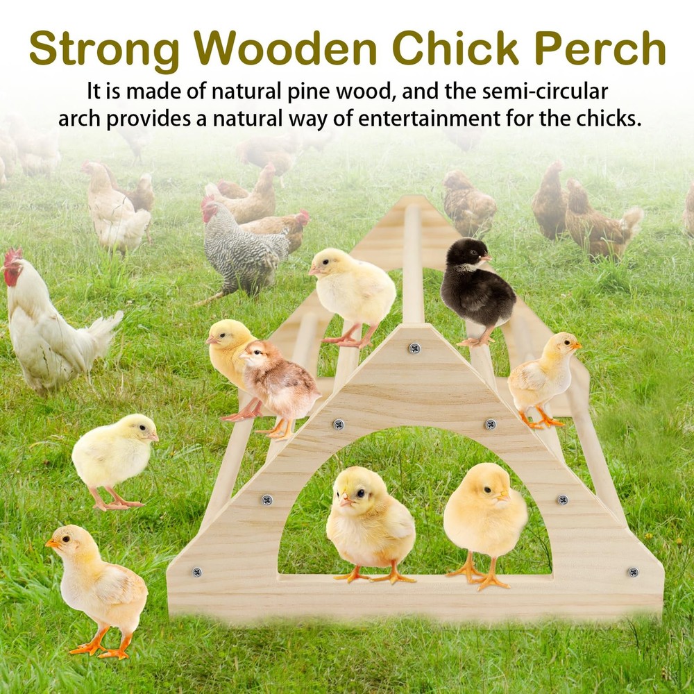 Wooden Chick Brooder Perch, Small Roosting Bars for Coop or Brooder 2-Piece Set