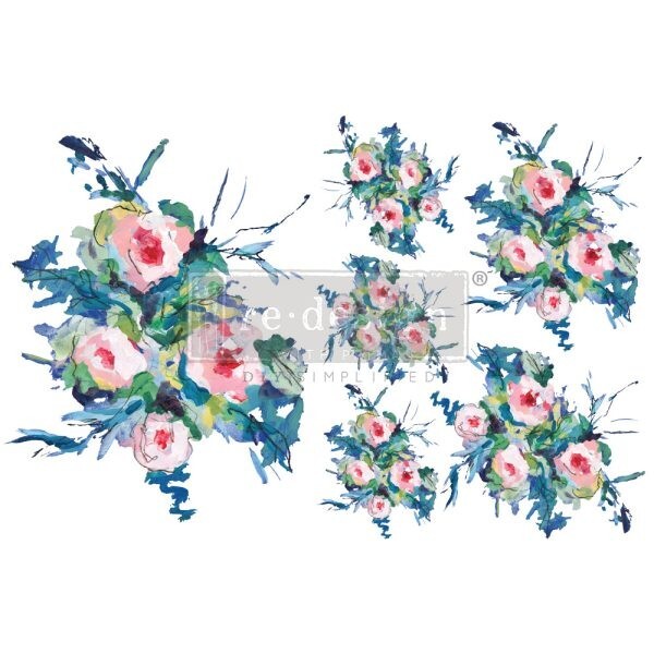 Redesign with Prima H2O Transfer 2 Sheets, 8.5″X11″ expressive Blooms