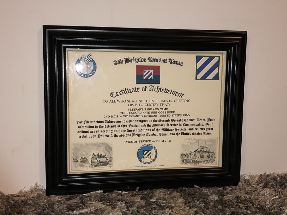 2ND B.C.T. / 3RD INFANTRY DIVISION (COMMEMORATIVE CERTIFICATE)