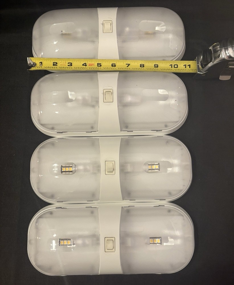 RV Double Ceiling Dome Light, Interior for Camper Trailer -Double With Bulbs