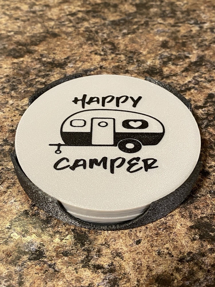 Happy Camper Drink Coasters