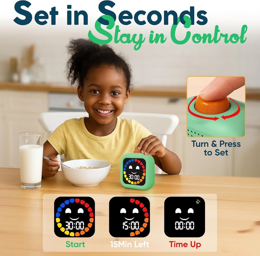 Digital Visual Timer for Kids - Rechargeable 99 Min Timer - Focus & Smoother ...