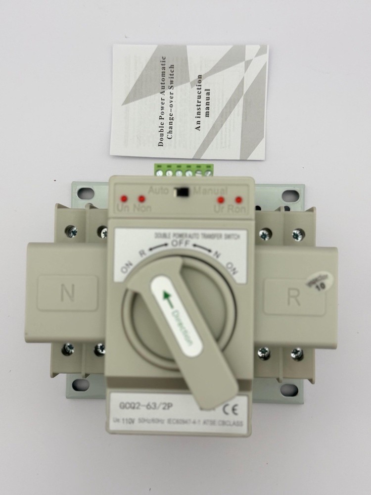63A 2P 220V Dual Power Automatic Transfer Switch Generator Changeover Switch
