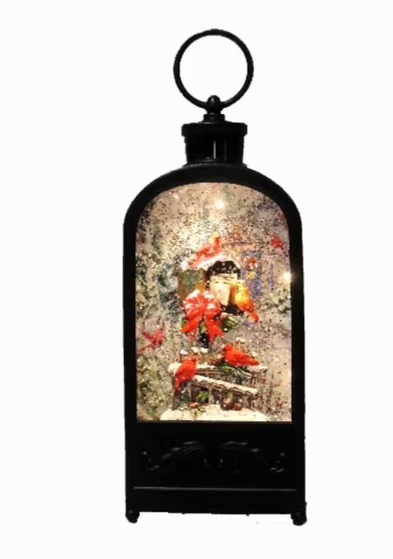 NIB Cracker Barrel Cardinal Mailbox Glitter Globe Christmas Light Up Motion