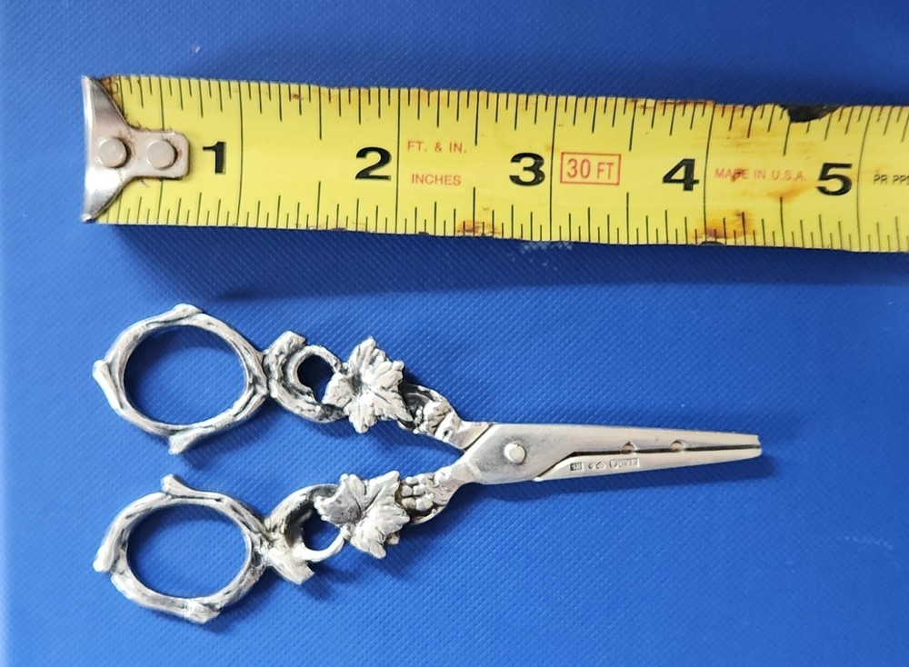 Vintage Silver Grape Scissors Marked JLH