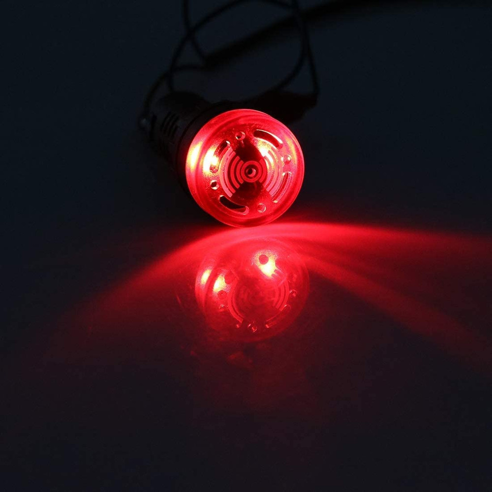 10Pcs Red Indicator Light with Buzzer AC/DC 24V, 22Mm Panel Mount