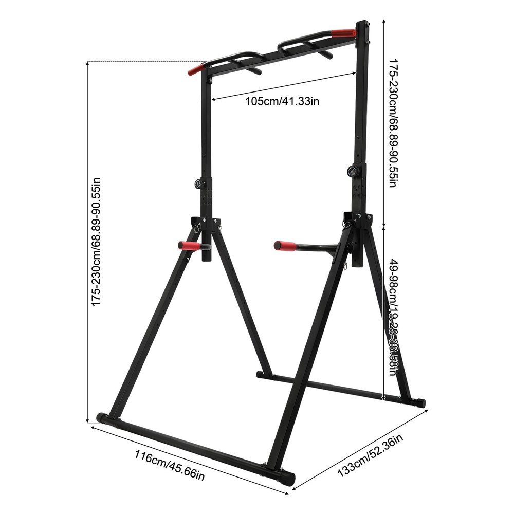 200KG Triangular Pull Up Dip Station Bar for Home Gym Strength Train Adjustable