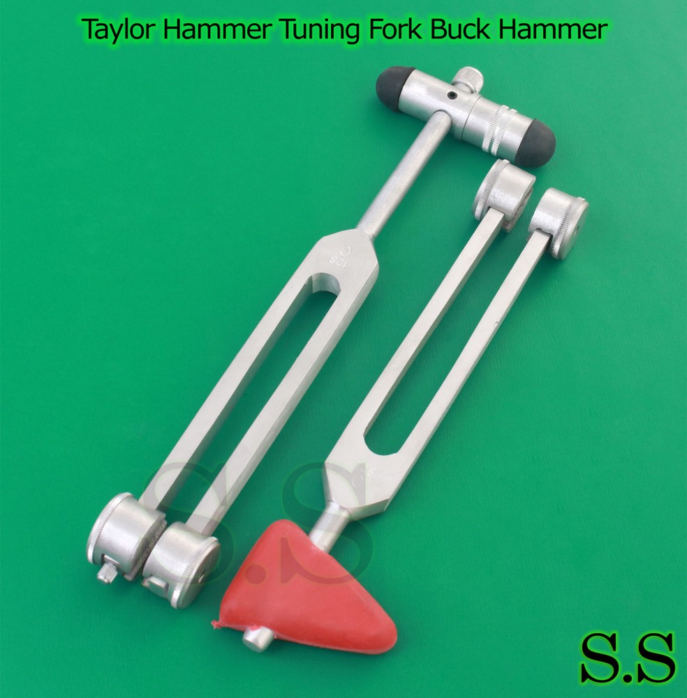 2 in 1 TAYLOR HAMMER C128 TUNING FORK Combo SET +TUNING FORK WITH BUCK HAMMER