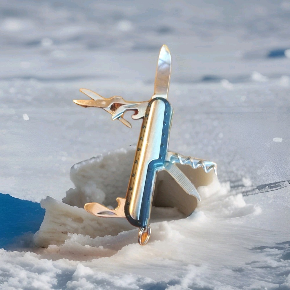 Myron Multi Tool Utility Pocket Knife 8 Tool Silver W/Advertising