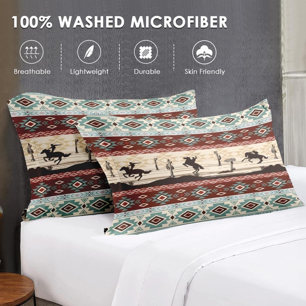 WeCozy Full Size Comforter Set with 2 Pillowcases, Tribal Full, Multi 12