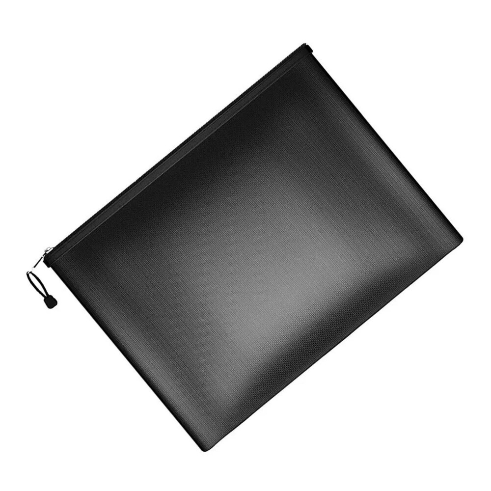 Black Fireproof Waterproof Document Bags Envelope File Folder Cash Pouch