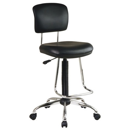 Chrome Drafting Chair with Teardrop Footrest