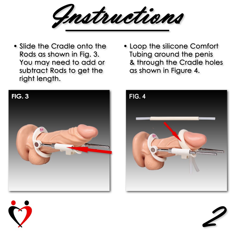 LeLuv SLIDER Penis Extender Replacement Base or Threaded Rod PAIRS