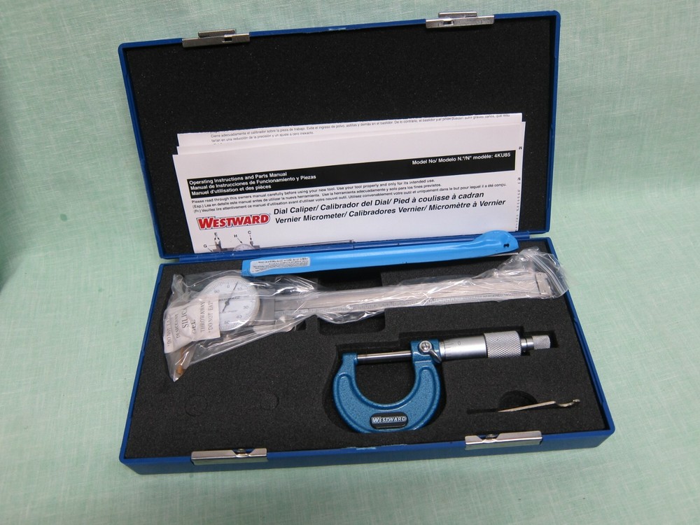 WESTWARD 4KU85 Precision Measuring Tool Kit 3pc