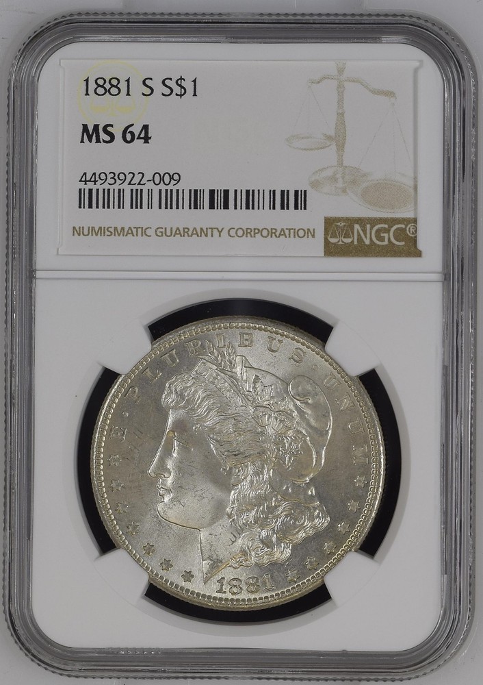 1881 S Morgan Silver Dollar NGC MS-64