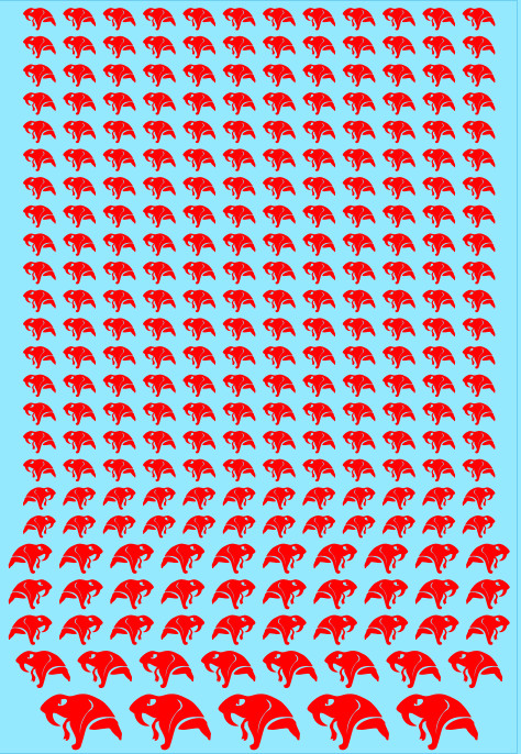 A6 - Red Snake Heads Transfer Sheet