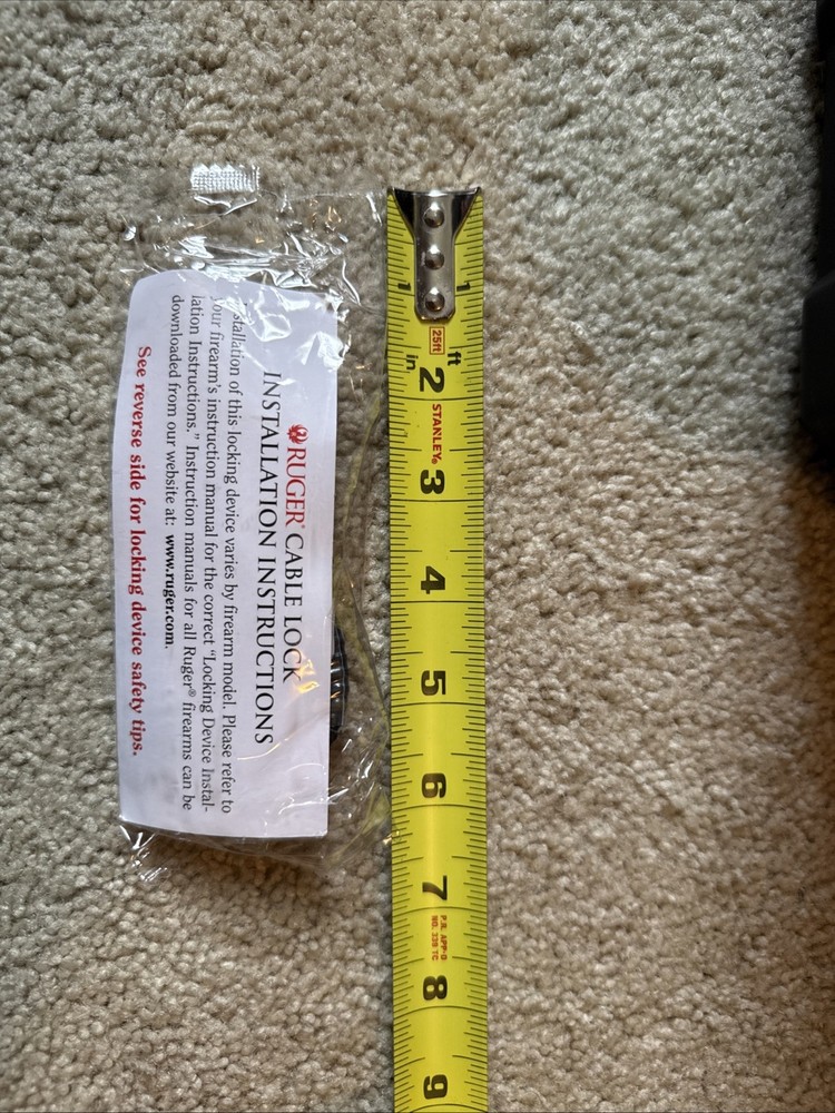 Ruger Branded Firearm Cable Lock New In Package