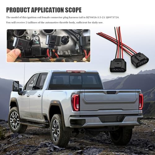 2PCS Ignition Coil Female Connector Plug Harness Pigtail, Auto Waterproof