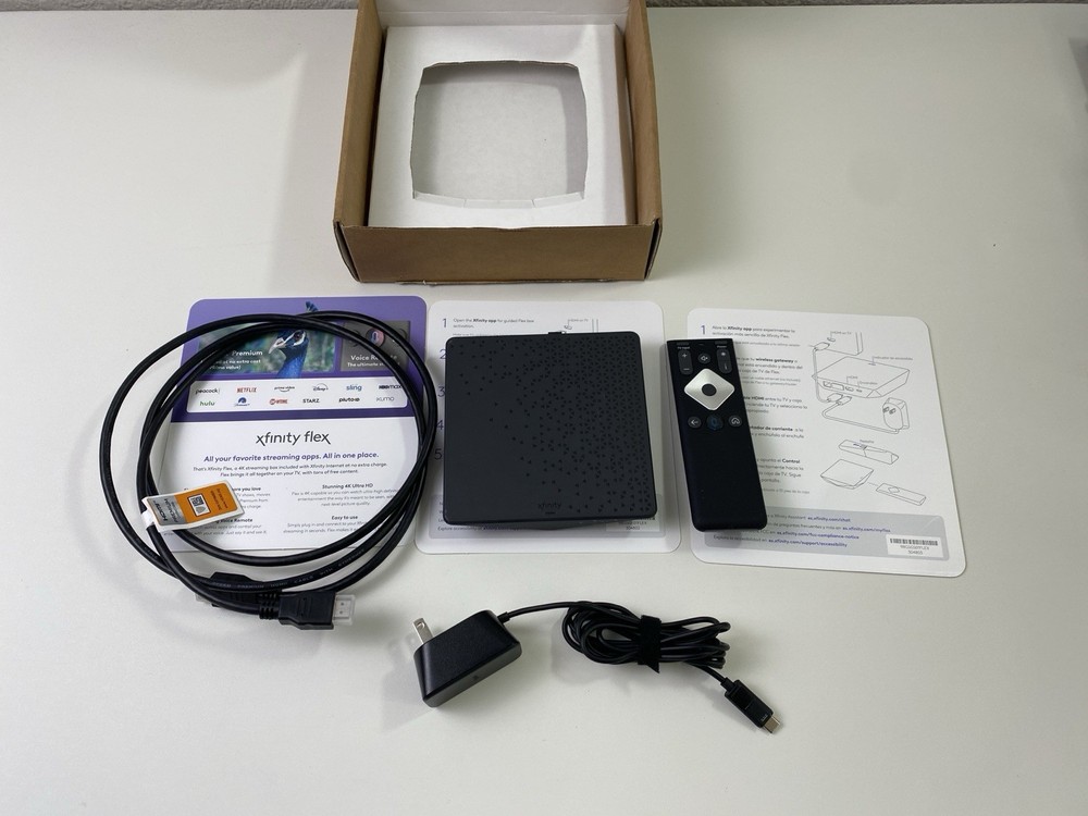 Xfinity Xi6-T Streaming Box + Remote + Power Cable + HDMI cable in Box
