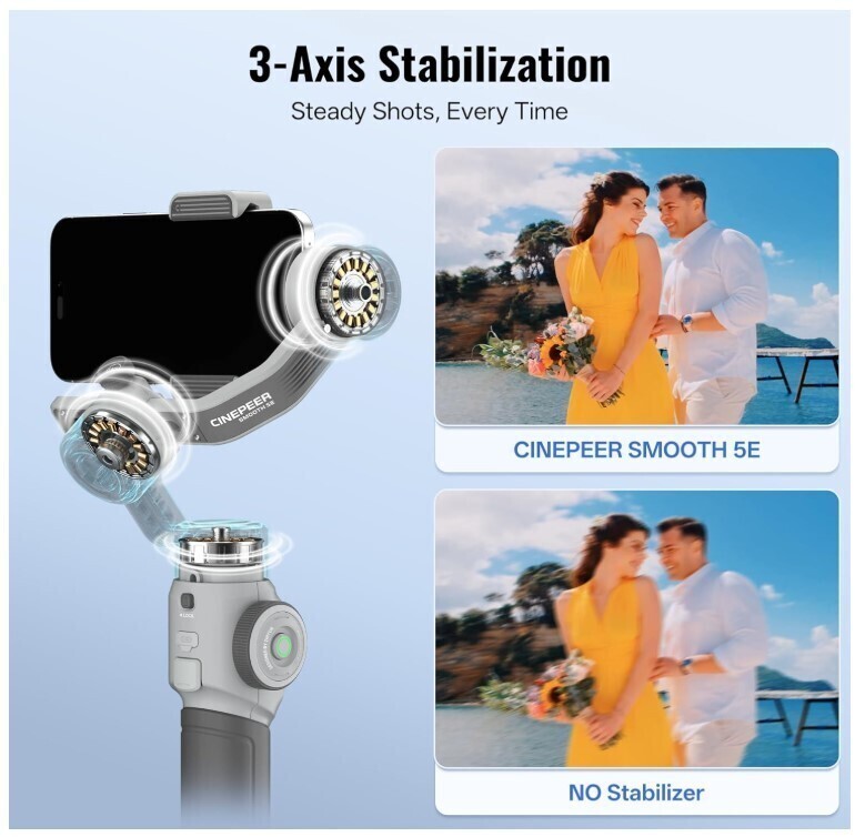 Zhiyun Smooth 5E Combo Kit 3Axis Smartphone Gimbal Stabilizer for iPhone Android
