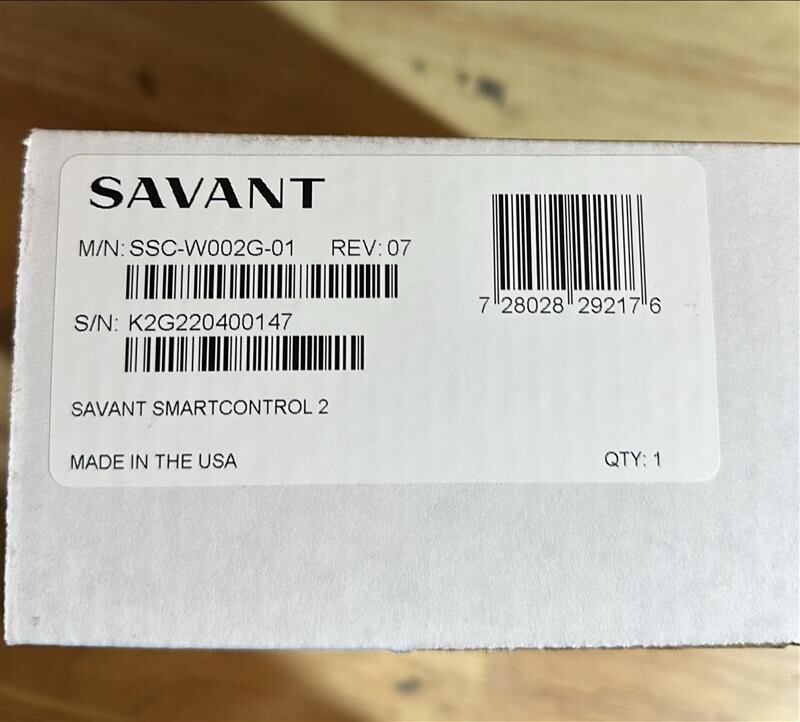 Savant SSC-W002G-01 SmartControl 3 Controller, Mount Plate & Power Supply