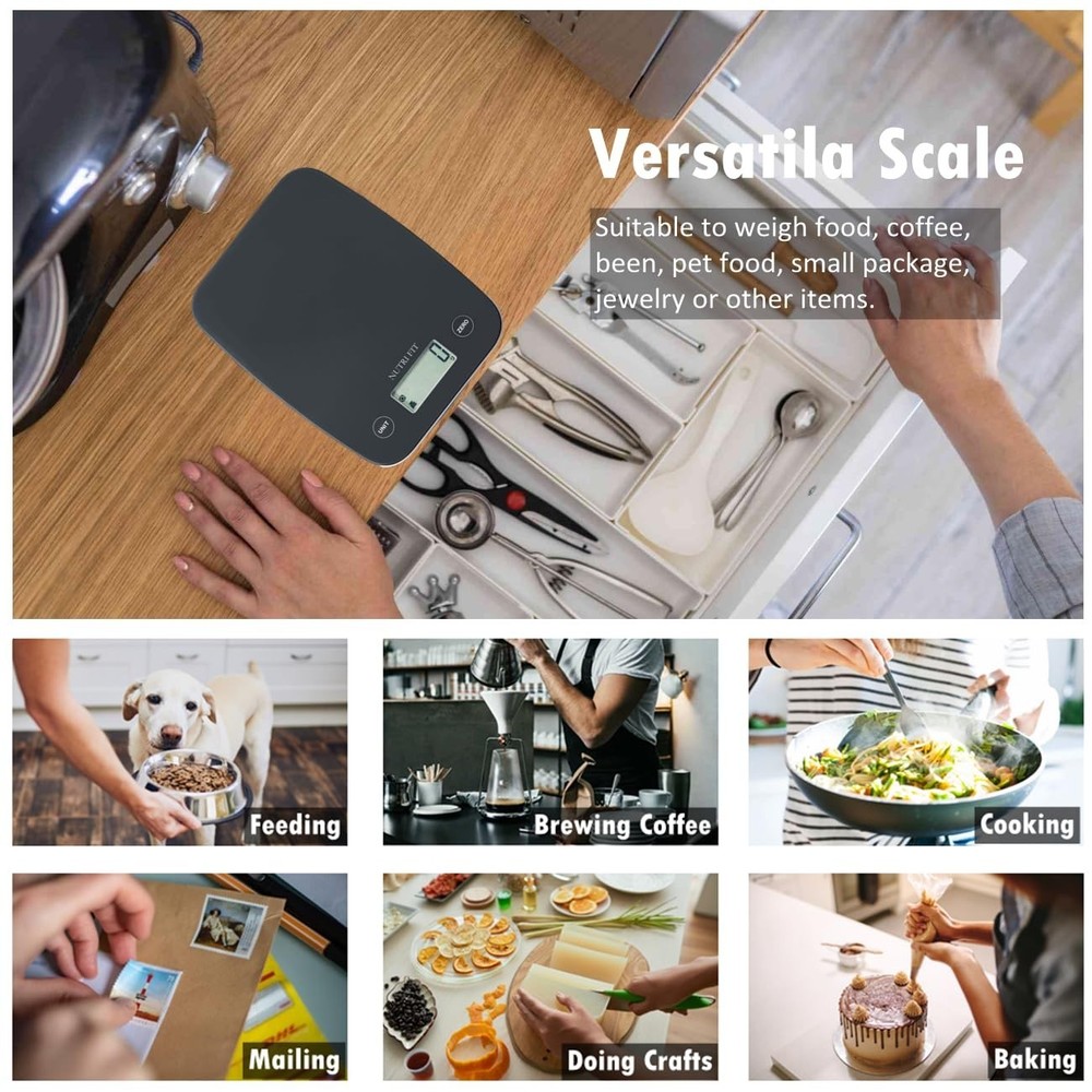 Precision Digital Food Scale - 11lb Capacity, Tare Function & Large LCD Display