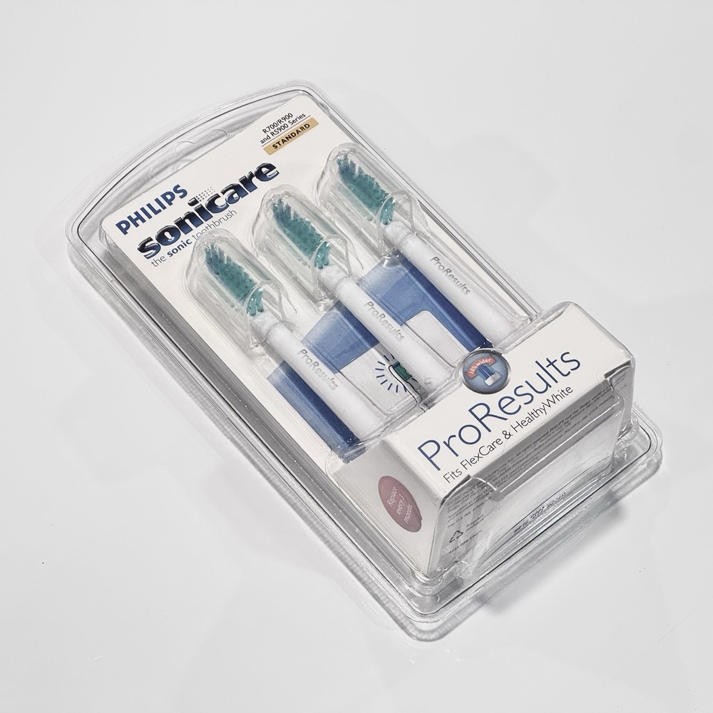 Genuine Philips Sonicare ProResults Replacement Tooth Brush Heads — 3-Pack