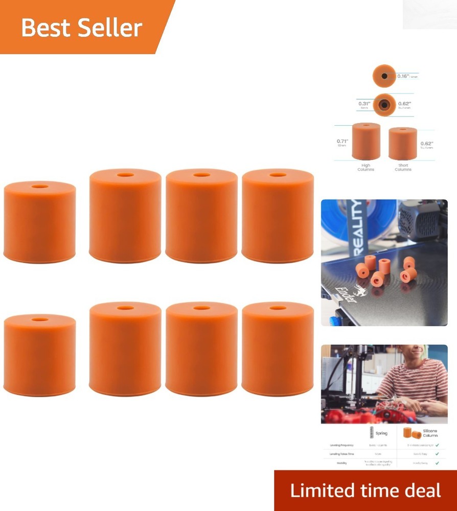 Durable 3D Printer Leveling Spring Replacement - 8 Silicone Mounts Included