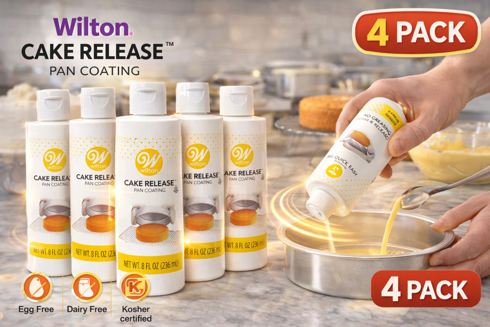 Wilton Cake Release Pan Coating 4 Pack 8oz Each Non Stick Baking Easy Release 8