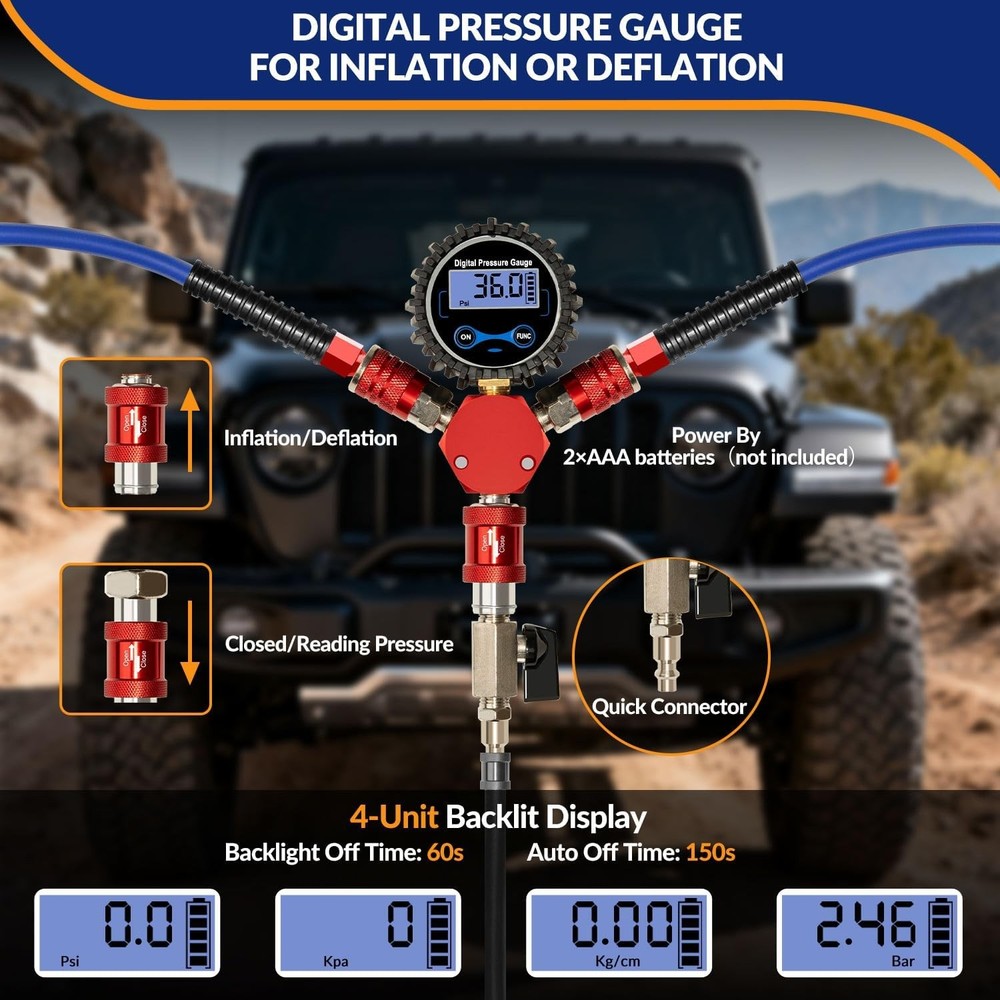 4 Tire Air Down System with Inflator Deflator