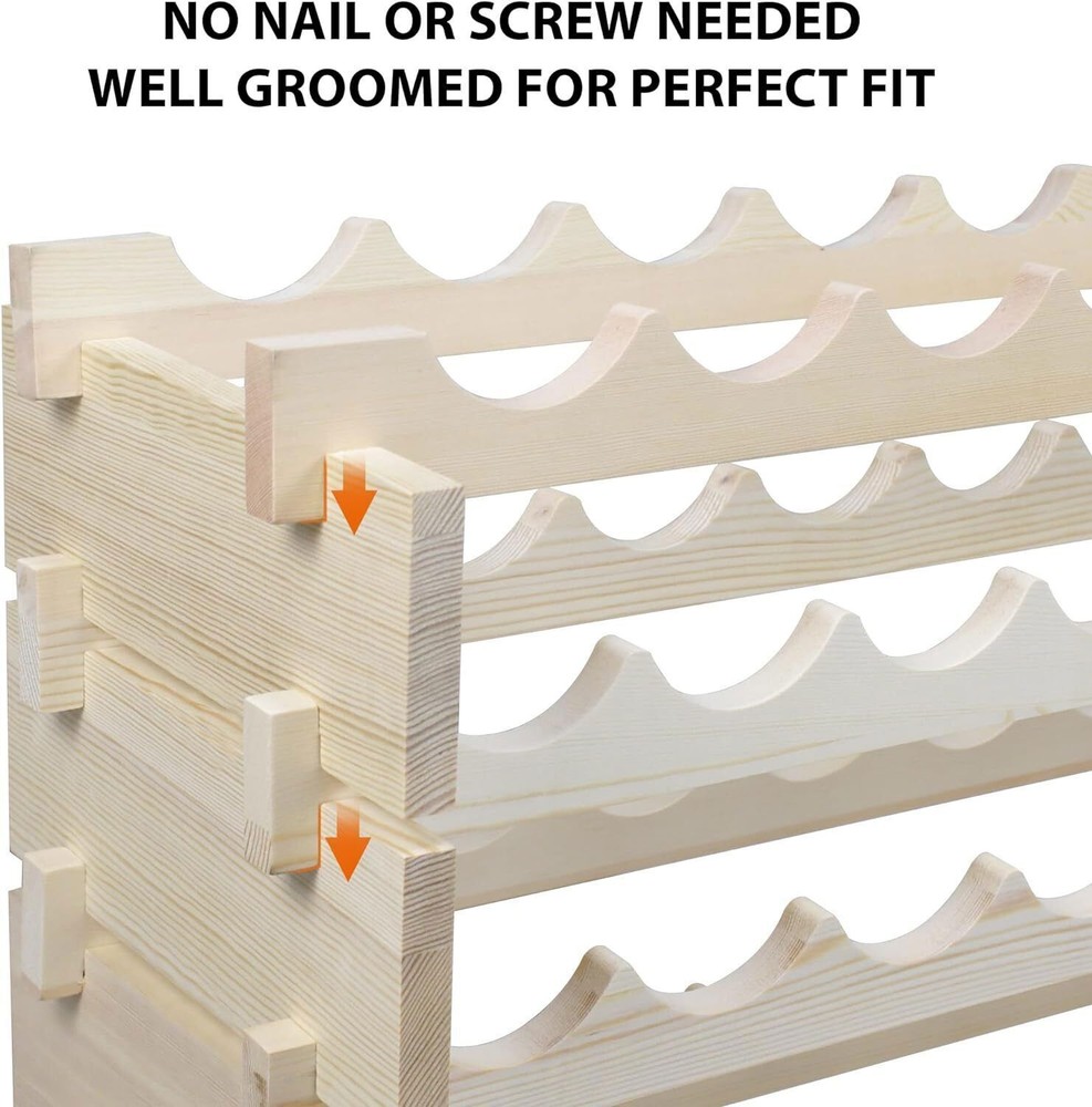 2PCS Wine Rack Stackable Modular Wine Storage Rack Holder Display Shelf 72 Slots