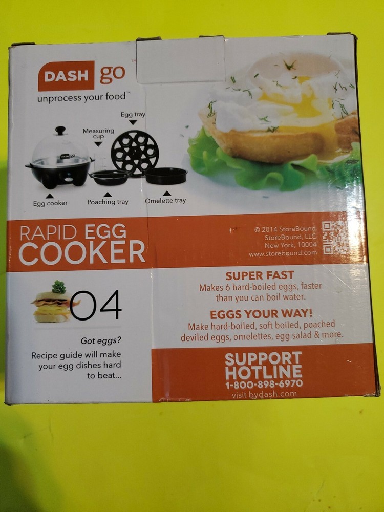 DASH Rapid 6 Capacity Electric Egg Cooker Hard Boiled Poached Scrambled - Used