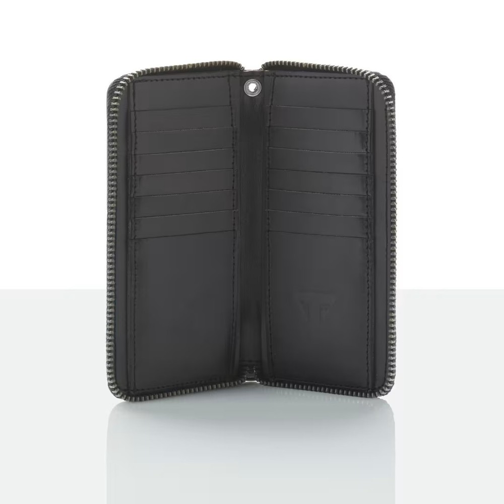 Triumph Long Zip Leather Wallet Black MACA25004