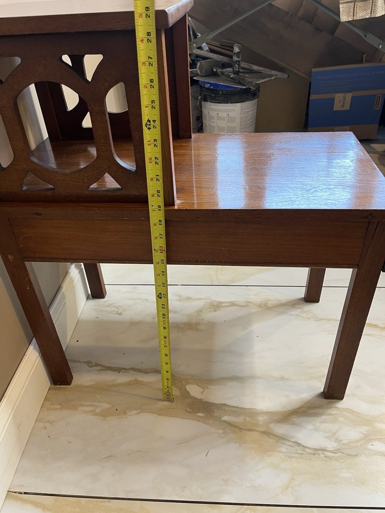 Mid-Century Step End Table / Side Table With Drawer