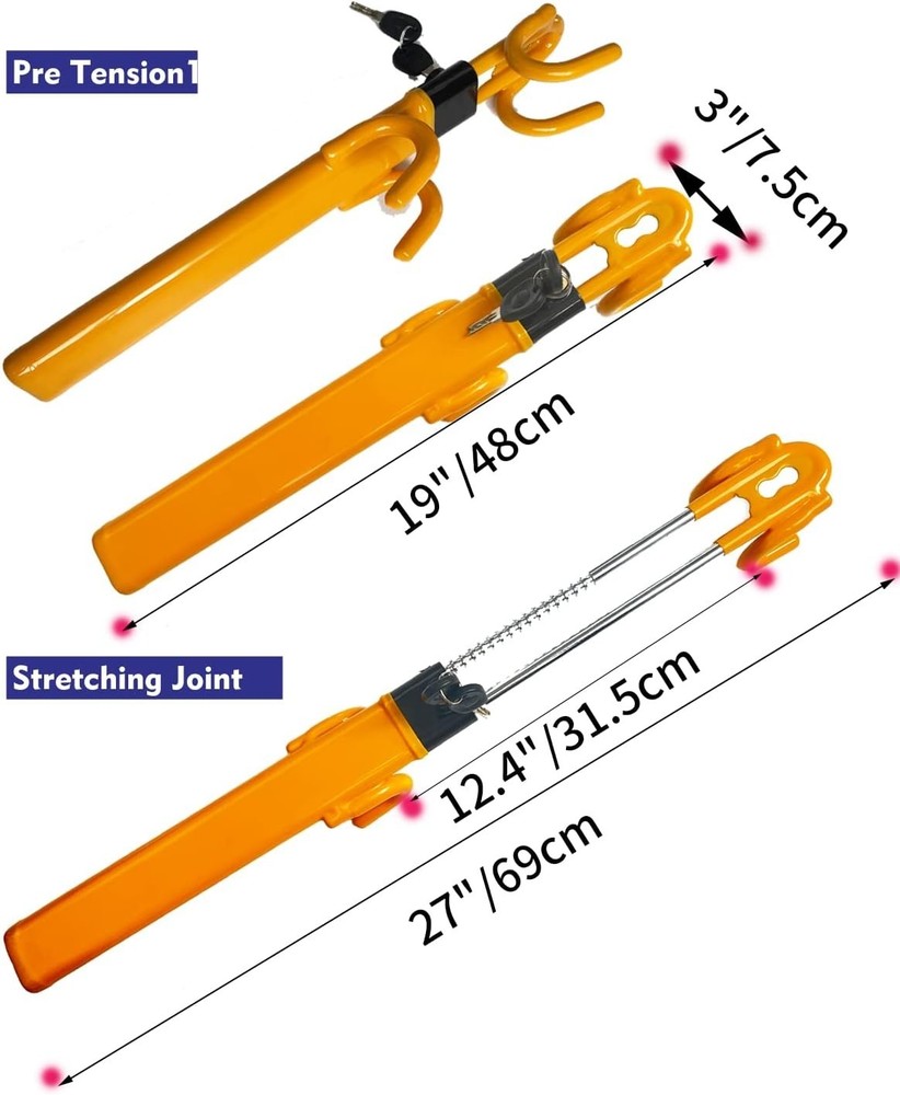 Heavy Duty Car Steering Wheel Lock Anti-Theft Security Device Universal