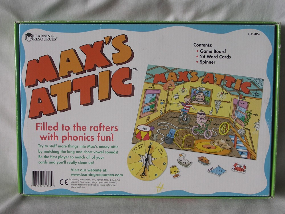 Max's Attic Phonics Game Long & Short Vowels Learning Resources Complete