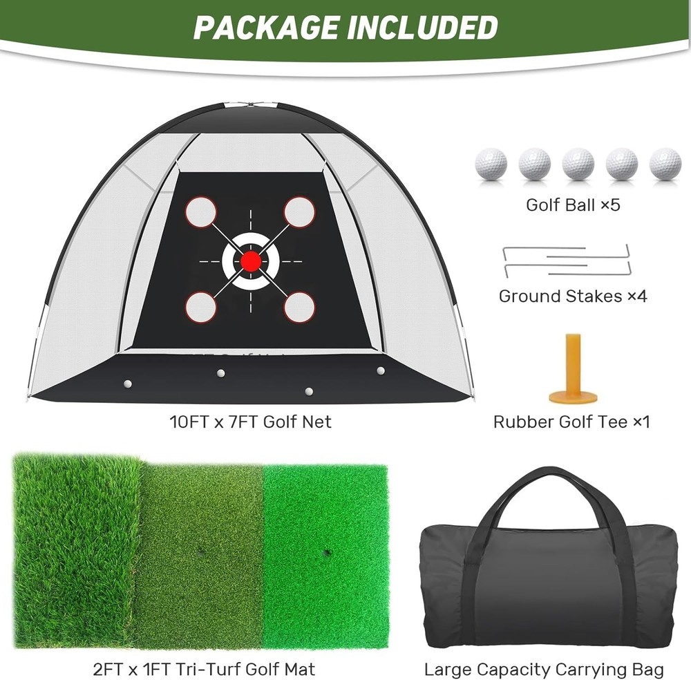 Golf Net with Practice Mat,Golf Hitting Aid Nets 10x7FT for Backyard Driving ...